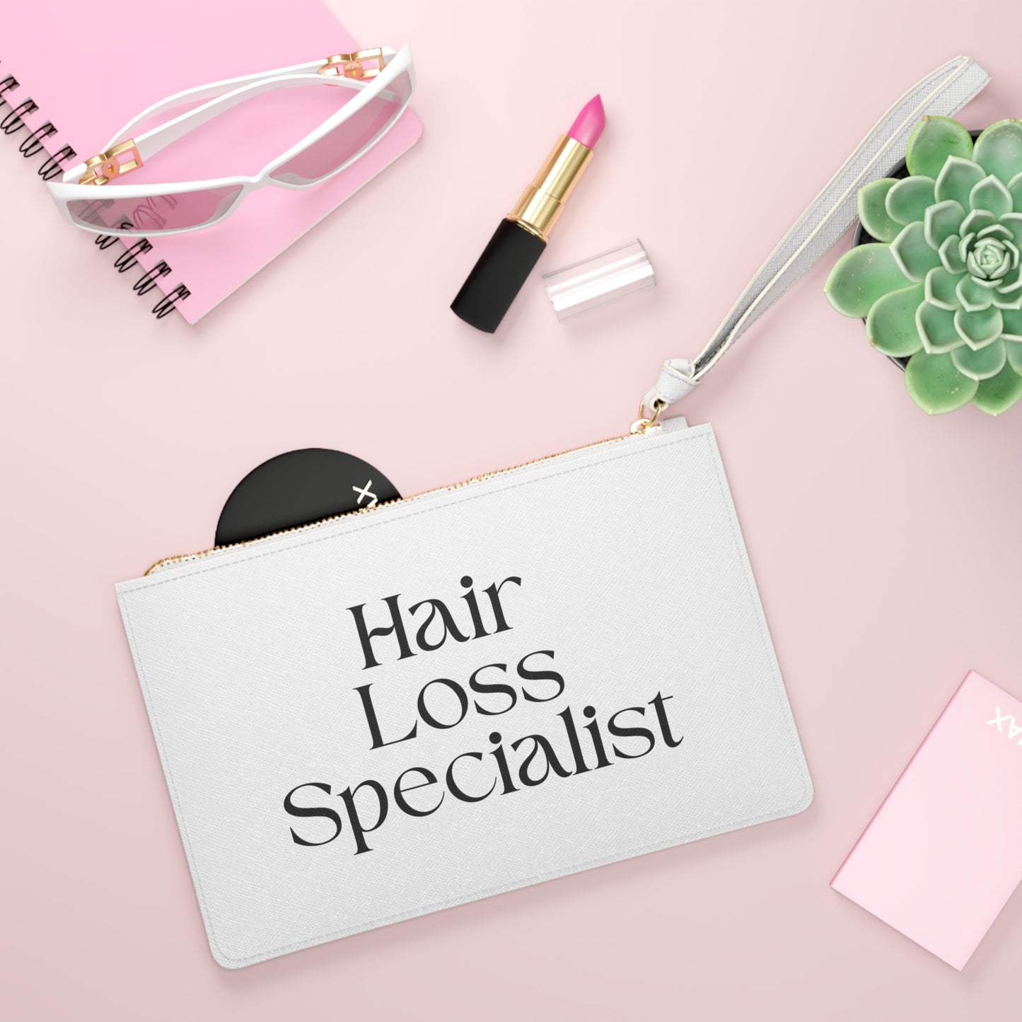 "Hair Loss Specialist" Clutch Bag – Professional Cosmetic & Trichology Accessory